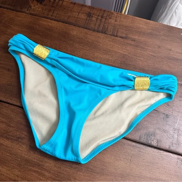 VINTAGE Y2K Luxury-Look Gold Metal Detail Swim Bottoms S - Picture 8 of 8
